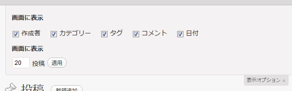 表示オプション画面