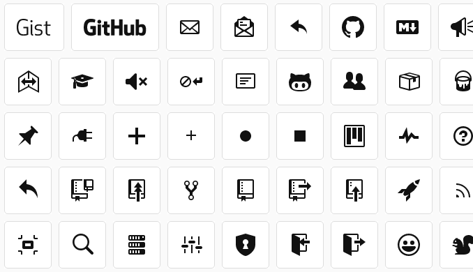 Octicons フォントサンプル
